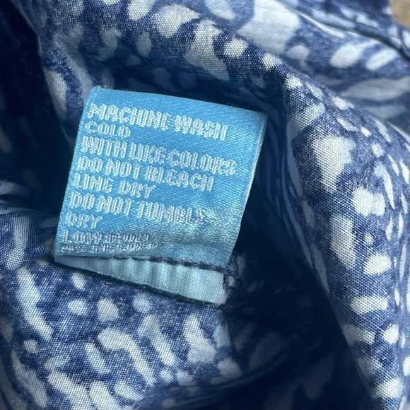 J. McLaughlin Arissa Shirt Dress Medium Navy Beatriz Print Curved Hem Collar - Picture 6 of 8